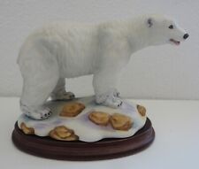 Polar Bear Andrea by Sadek Porcelain Figurine 6063 w/ Wood Base picture
