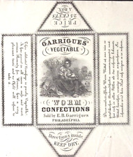 c1910s Quack Medicine Label Garrigues' Vegetable Worm Confections Philadelphia picture