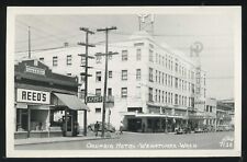WA Wenatchee RPPC 1940's COLUMBIA HOTEL & STREET SCENE McKenzies Cafe Ellis 7130 picture