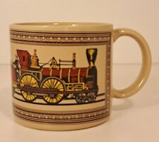 VTG Chaps Ralph Lauren Train Mug Ceramic Coffee Cup Steam Engine Locomotive picture