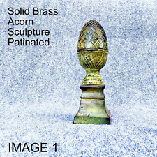 Vintage Retro Solid Brass Acorn Sculpture Patinated Unique Hidden Storage VIDEO picture