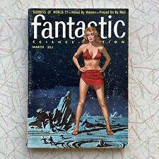 ✨Vintage Fantastic Science Fiction Sci-Fi Paperback Book March 1957 Pinup Sleaze picture