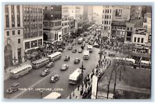 Hartford Connecticut Postcard Main Street Aerial View Classic Cars Building 1951 picture