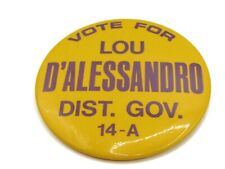 Lou D'Alessandro District Governor Pin Button Vintage Political picture