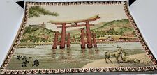 Grandmillenial Vintage Asian Handmade Embroidery Tapestry Landscape Deer Signed  picture
