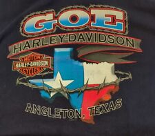 Harley Davidson Goe of Arlington TX Mens XL Long Sleeve Henley Shirt Black  picture