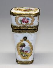 FINE 19c FRENCH ENAMEL ETUI WITH PERFUME SCENT BOTTLE picture