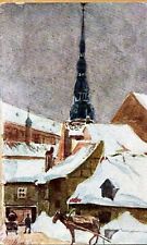 Latvia 1910's Vintage Riga Petrikirche Postcard db picture