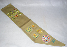 Antique Boy Scout BSA Sash w/Merit Badges & National Jamboree DC Patch 1937 picture