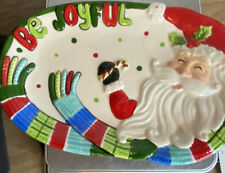 FITZ  and FLOYD BE JOYFUL SANTA BE MERRY  Tray Trinket Candy Decorative EUC picture