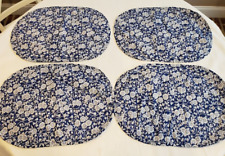 Vintage Floral Quilted Placemats - Calico Blue - Set of 4 picture