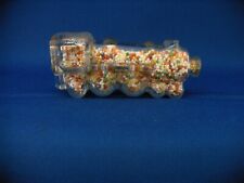 VINTAGE RAILROAD GLASS LOCOMOTIVE E3S WIDE CAB CANDY CONTAINER TOY CIRCA 1950 picture