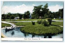 c1910's Park View Canoeing Scene Trees Evanston Illinois IL Unposted Postcard picture