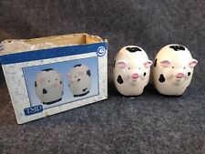 Set of Black and White Spotted Pig Salt and Pepper Shakers Set  picture