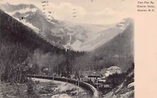 Glacier National Park Hotel Canada Train Railroad Depot Station Vtg Postcard C37 picture