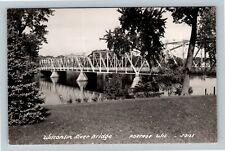 RPPC Portage WI-Wisconsin, Wisconsin River Bridge, Real Photo Vintage Postcard picture