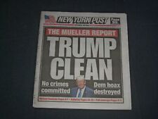 2019 APRIL 19 NEW YORK POST NEWSPAPER - THE MUELLER REPORT - TRUMP CLEAN picture