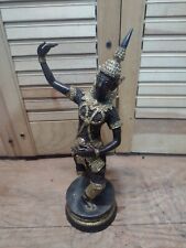 Cast brass bronze Hindu statue Dancer , gold gilt 12