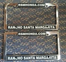 (2) Rancho Santa Margarita Honda License Plate Frame Dealership California  picture