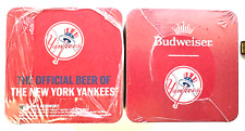 *NEW* BUDWEISER - NY YANKEES - SQUARE COASTERS SLEEVE - Beer Bar Glass Mat 125PK picture