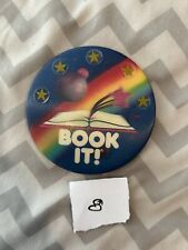 “Book It” Pinback Button 1990 Pizza Hut Pin Vintage Book It Hologram #8 picture