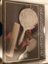 Vintage Centurion Collection Silverplated Dresser Set Brush Comb Mirror in box picture
