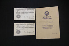 1929 & 1931 Garfield Lodge No 485 Membership Cards & Lodge 604 By-Laws  picture