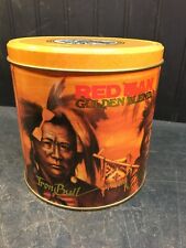 1988 RED MAN CHEWING TOBACCO TIN GOLDEN BLEND RED CLOUD SITTING BULL TRUE EAGLE picture