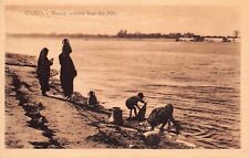 Cairo Egypt Nile River Women Laundry African Head Water Jug Pot Vtg Postcard A58 picture