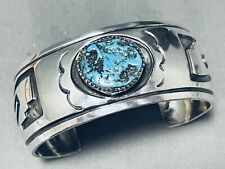 DODSON NAVAJO FAMILY VINTAGE STERLING SILVER TURQUOISE BRACELET CUFF picture