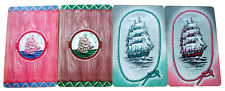 4 Single Genuine Vintage Swap Playing Cards Tall Ships Sailing Pairs picture