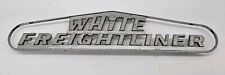 Vintage WHITE FREIGHTLINER Truck Chrome Script Hood Side Emblem 10.25