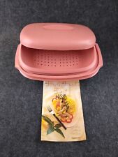 Vintage Tupperware Microwave Vegetable Rice Steamer 3 Piece Rose Pink #1273-4 picture