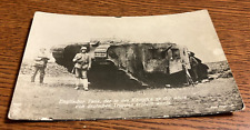 WWI Germany Soldiers with Captured English Tank RPPC Photo Postcard picture
