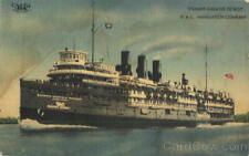 1946 Steamer Greater Detroit D. & C. Navigation Co. Linen Postcard 1C stamp picture