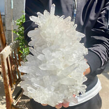15LB Large Natural Clear White Quartz Crystal Cluster Energy Healing Specimen. picture
