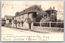 Old House St Francis Street St Augustine Florida Fl Bw Postcard picture