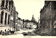 c1918 WWI VERDUN FRANCE GERMAN BOMBED CITY STREET LITHOGRAPHIC POSTCARD P1594 picture