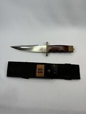 Nice Vintage CVA Brass & Wood Handled Fixed Blade Knife picture