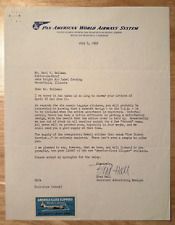 Pan American World Airways- 1949 S. San Francisco, CA. vintage business letter picture