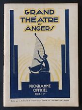 1929 Program ANGERS Grand Theatre Art Deco Illustrator Pub Citroen Mathis picture