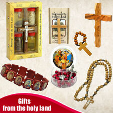 7pc Set Of  Gifts From The Holy Land Jerusalem Rosary Cross Wood Incense picture
