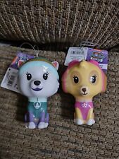 Nickelodeon Paw Patrol Christmas Ornaments Decoupage Everest Skye 4in 2 Lot picture