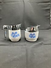 Vintage GEMCO Sugar Bowl and Creamer Set Cornflower Blue Corelle Corning Ware  picture