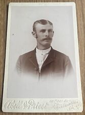Cabinet Card Young Man w/ Mustache Abell & Priest San Francisco California picture
