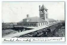 1906 New Railroad Station Bridgeport CT Connecticut Train Vintage Postcard UDB picture