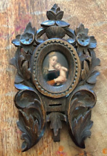 Vintage Mother Mary  Porcelain Mother Mary in Carved Walnut Case picture