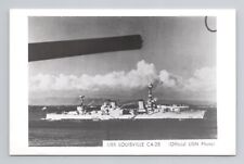 Military NAVY SHIP RPPC USS Louisville CA-28  Cruiser Photo Postcard 14a picture