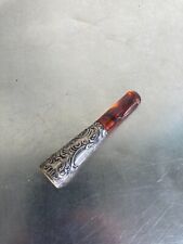 OLD CIGARETTE SMOKE ART NEW METAL SILVER SILVER? AND AMBER picture