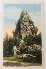 Vintage Mackinac Island Michigan MI Sugar Loaf Rock Postcard 1917 picture